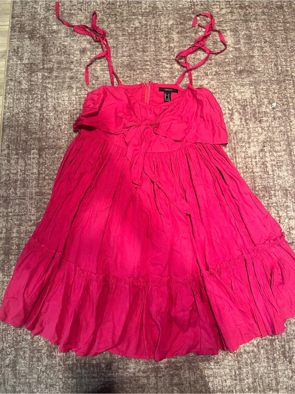 Forever 21 Fuchsia Tie-Front Sundress
